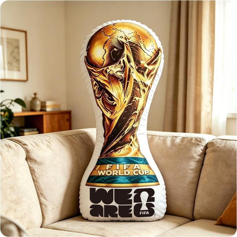MESUCA FIFA World Cup 2026 Edition Throw Pillow, Trophy Soft Cushion, Soccer Football Theme Plush, Bedroom Decor (Trophy-72cm) - Image 1