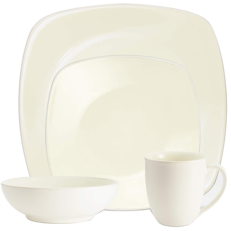 Noritake Colorwave White 4Piece Square Place Setting Service for 1