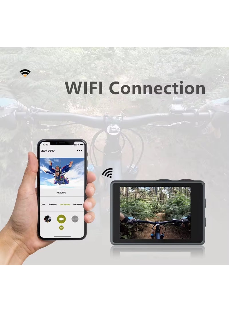 Generic HD sports camera anti-shake wireless dual-screen shooting wifi outdoor fishing cycling diving camera - Image 3