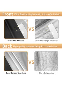 KASTWAVE Blackout Blind, Portable Blackout Blinds Stick On Window No Drill, Blackout Material Blinds Blackout Curtains for Bedroom Nursery Loft Travel RV Car 100x145cm  - Image 4