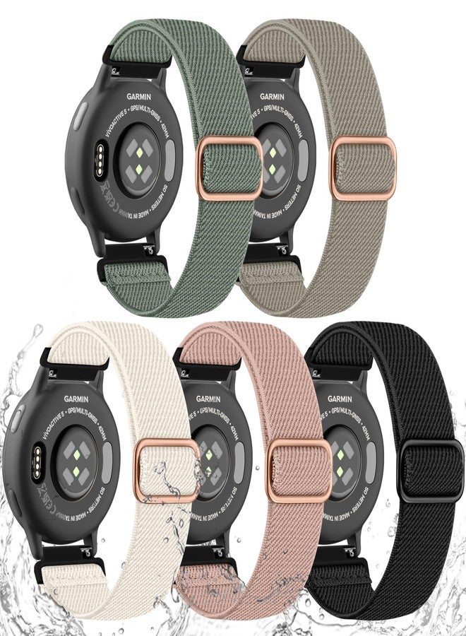 Dirrelo 20mm Quick Release Band Compatible with Garmin Vivoactive 5 Watch Bands, Soft Braided Stretchy Nylon Water-Resistant Strap for Vivoactive 6/Venu Sq/Sq 2/Sq Music/2 Plus,Forerunner 245/165/55 Women Men - Image 1