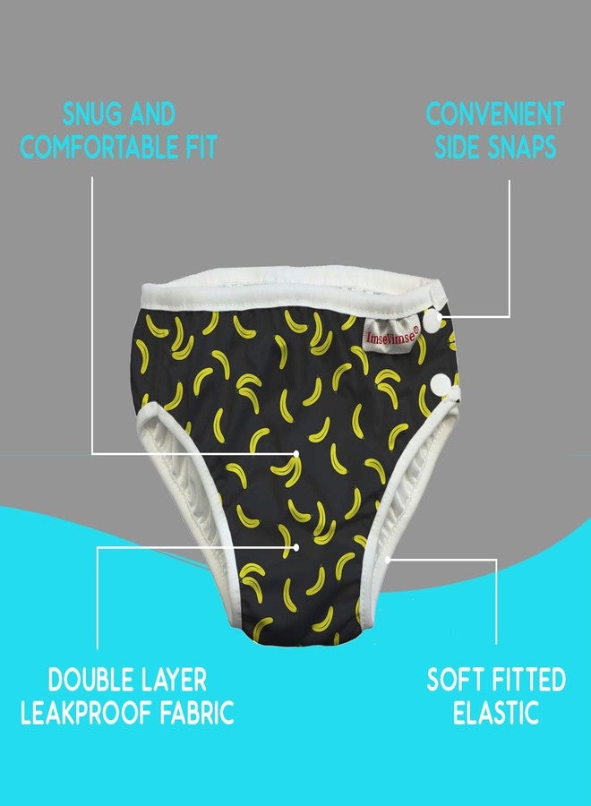 ImseVimse Eco Friendly Reusable Swim Diaper Made of Organic Cloth Sized for Infant to Toddler Boys - Black Banana, 2 Pack (XL 18-24M, 2T (24-31 lbs)) - Image 2