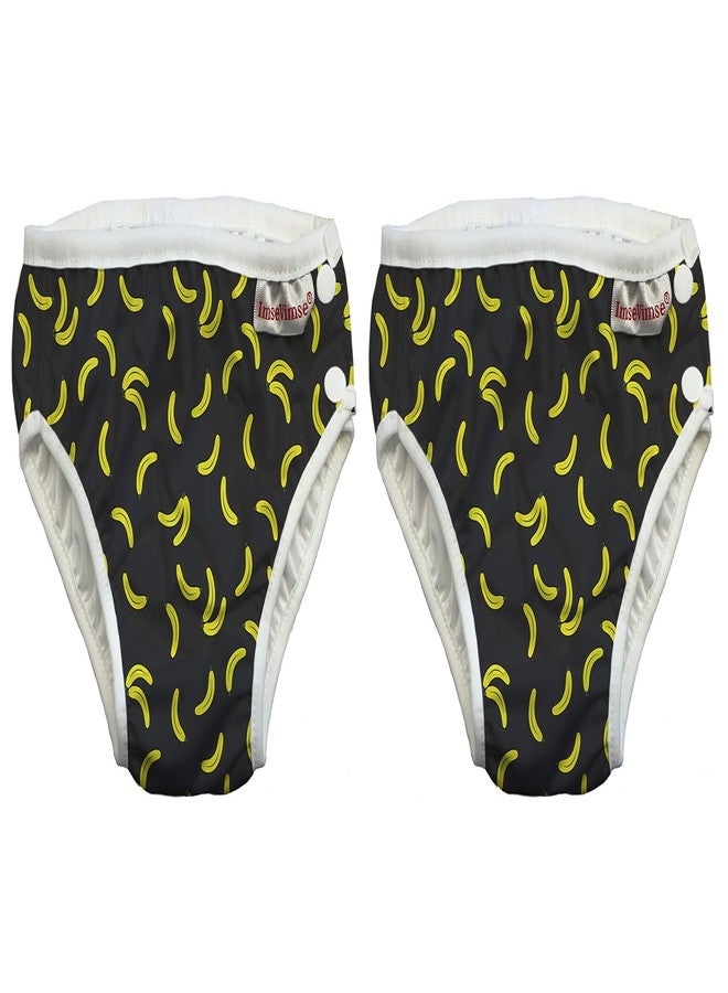 ImseVimse Eco Friendly Reusable Swim Diaper Made of Organic Cloth Sized for Infant to Toddler Boys - Black Banana, 2 Pack (XL 18-24M, 2T (24-31 lbs)) - Image 1