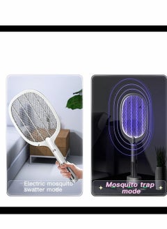 SYOSI 2 in 1 Bug Zapper, Rechargeable Electric Fly Swatter, Mosquito Lamp Fly Killer Insect Swatter 3000 Volt USB Rechargeable LED Purple Light Trapping Mosquitoes 3 Layers Safety Mesh Design  - Image 5