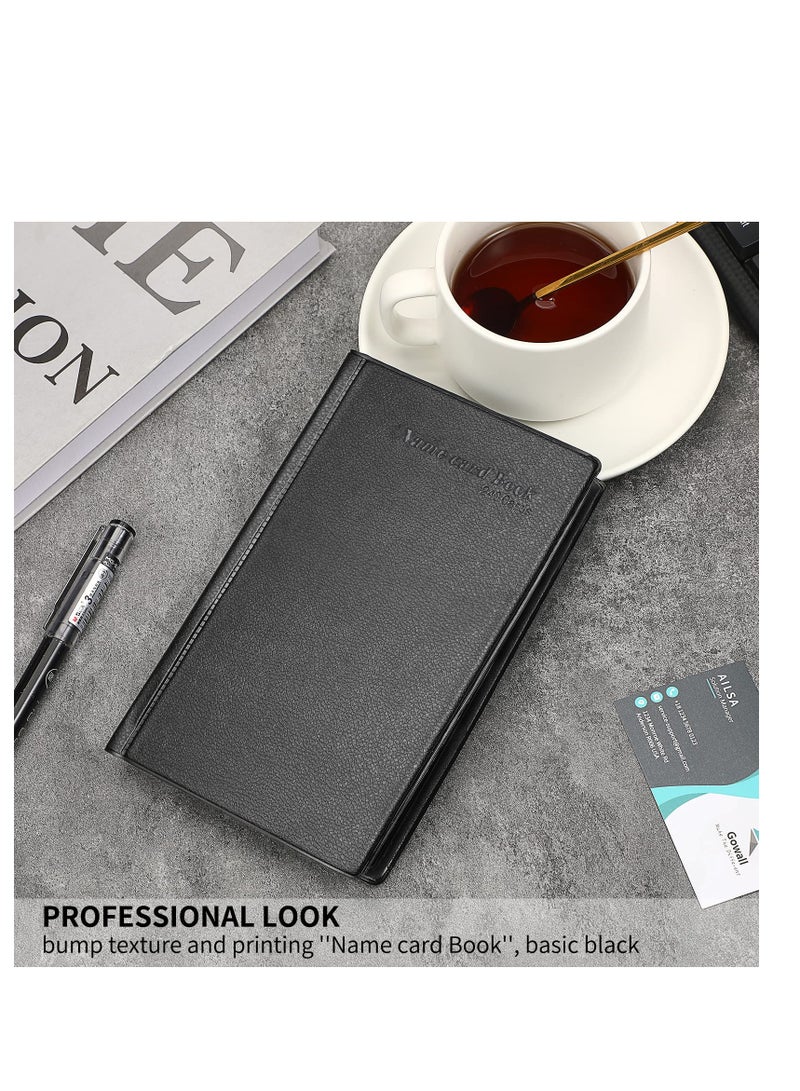 Excefore Business Card Holder, 240 Cards Capacity Business Card Organizer, Portable Business Card Holders, Business Card Binder, Business Cards Book, Name Card Holder, Black  - Image 2