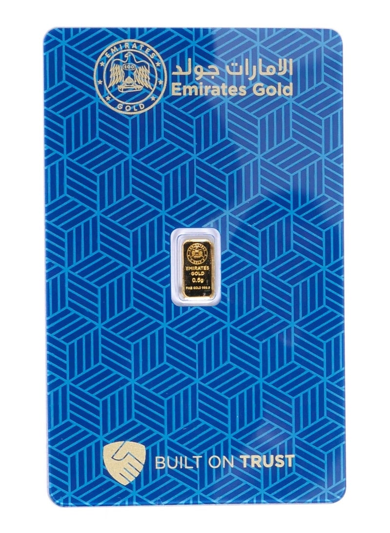 Emirates Gold إمارات جولد 0.500 جرام شريط ذهبي عيار 24 – شريط معتمد مع فاتورة - Image 1
