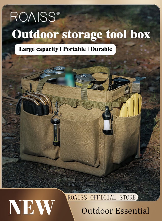 roaiss Outdoor Tool Storage Box Camping Storage Bag with Large Capacity Multifunctional Portable Bag for Picnics and Camping Organizer for Outdoor Cooking - Image 1