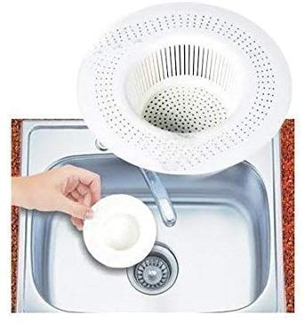 AK Ultimate Kitchen Basin Plastic Sink Strainer White Filter Strainer/Cockroach Protector Jali Cover/Basket Drainer Trap, Big/Large (Pack of 2) - Image 3