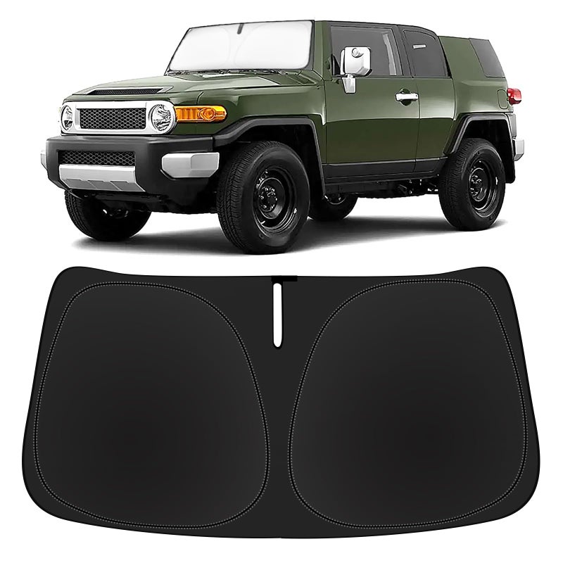 Sunshade for FJ Cruiser Sport Windshield Sun Shade Custom Fit 20072013 2014 Toyota FJ Cruiser Sport Utility Accessories Windshield Cover 4Layer Front Window Sun Visor Retractable Shield Block UV Ray