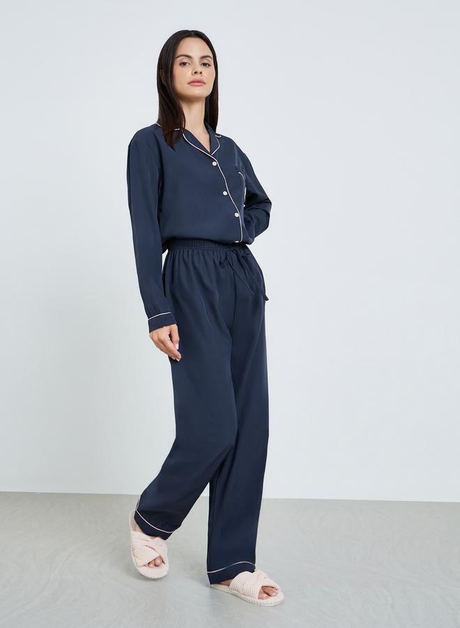 ستايلي طقم بيجاما من بنطال وبلوزة بأكمام طويلة للنساء - Image 4