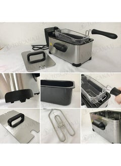 3 L 2000W Electric Oil Fryer with Stainless Steel Lid, Removable Frying Basket and Temperature Adjustment Switch - pzsku/Z7F8D0E3DEF0AB98B307AZ/45/_/1719053359/a580eff5-30ae-4619-b650-ca95a4cbb18a