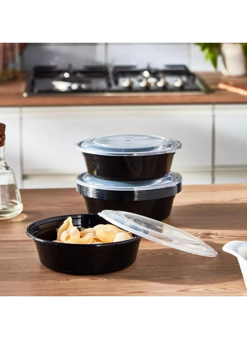 SKP Plastic Round Plastic Microwave Food Containers 32 oz (8 Pieces)  - Image 2