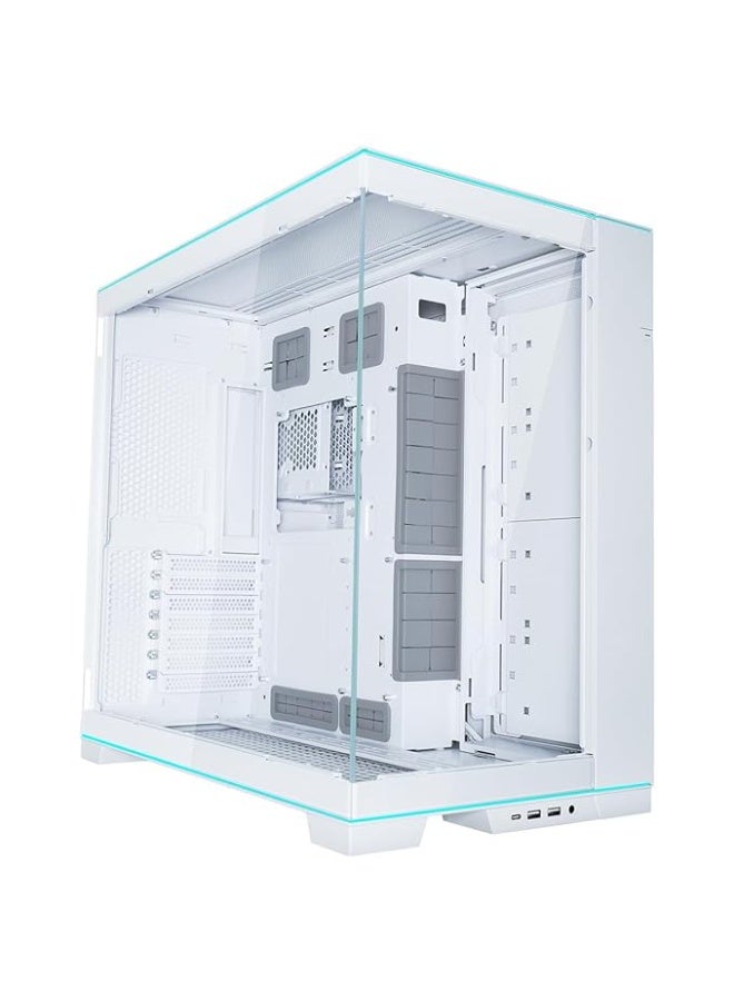 LIAN LI حالة الألعاب O11D EVO RGB E-ATX ذات الغرفتين - شرائط إضاءة ARGB - حتى 420 مم رادياتور - إدارة الكابلات - لوحات زجاجية مقسّاة أمامية وجانبية - هيكل قابل للعكس - أبيض - Image 2