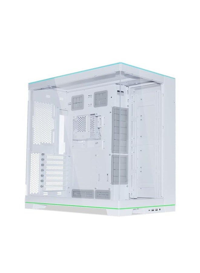 LIAN LI حالة الألعاب O11D EVO RGB E-ATX ذات الغرفتين - شرائط إضاءة ARGB - حتى 420 مم رادياتور - إدارة الكابلات - لوحات زجاجية مقسّاة أمامية وجانبية - هيكل قابل للعكس - أبيض - Image 3