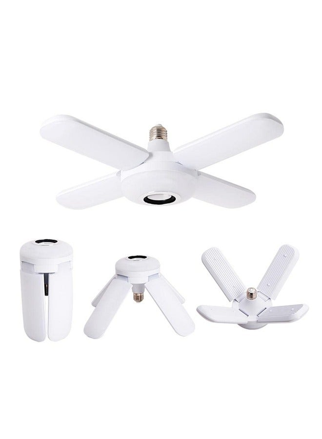 Bluetooth Music Light RGB Four Leaves Fan Shaped 50W E27 LED Bulb with Remote Control Foldable Bulb Smart Speaker Lamp Ceiling Lamp  - Image 4
