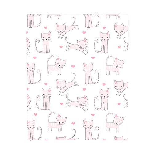 NoJo Super Soft Pink & White Purrdy Kitty Cat Fitted Crib Sheet, Pink, White - Image 2