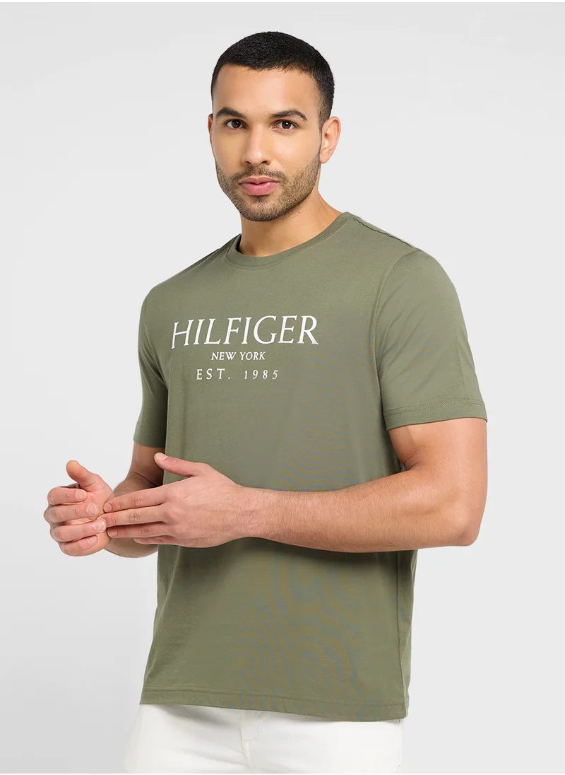 تومي هيلفيغر Logo Crew Neck T-Shirt