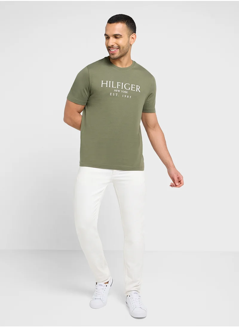 تومي هيلفيغر Logo Crew Neck T-Shirt