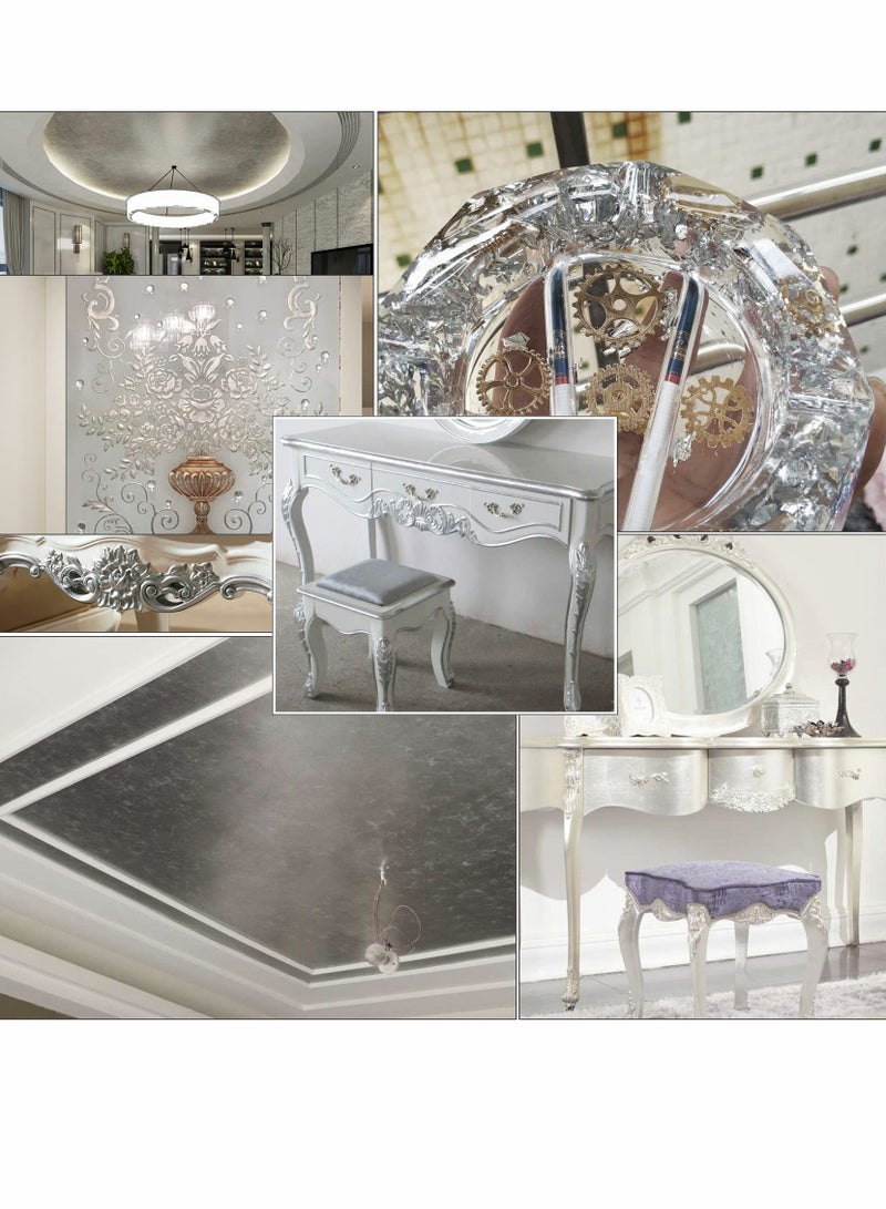 Excefore Silver Leaf Sheets, 200 Pcs Imitation Leaf for Gilding Crafting - Image 5