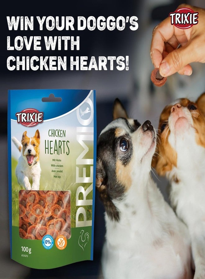 Trixie Premio Dog Treats 100g, Delicious and Rich in Nutrient, Healthy Treats for Dogs, Suitable for All Breeds of Dogs, Pack of 5 (Chicken Hearts) - Image 2