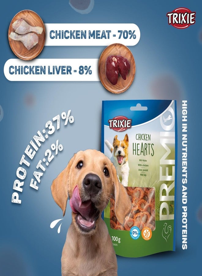 Trixie Premio Dog Treats 100g, Delicious and Rich in Nutrient, Healthy Treats for Dogs, Suitable for All Breeds of Dogs, Pack of 5 (Chicken Hearts) - Image 4