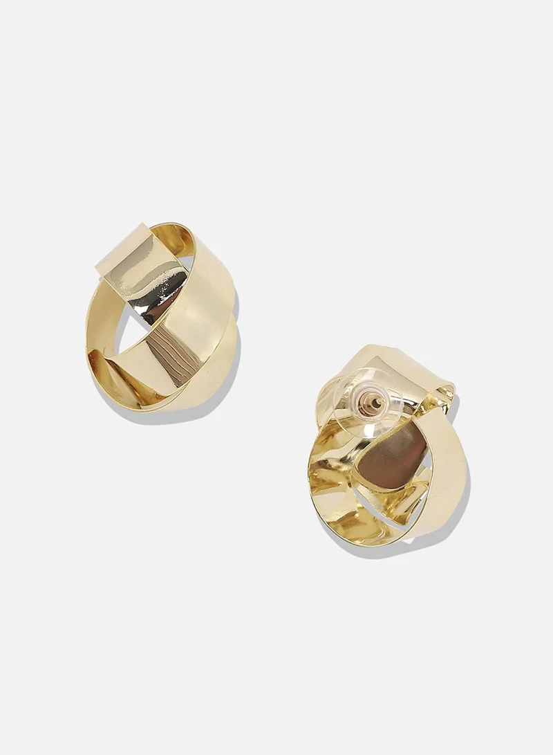 SOHI Minimal Rolled Artificial Stud Earring Jewellery