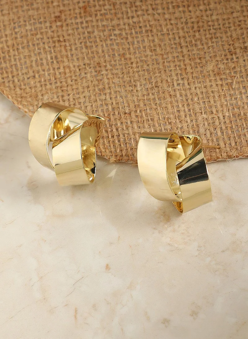 SOHI Minimal Rolled Artificial Stud Earring Jewellery