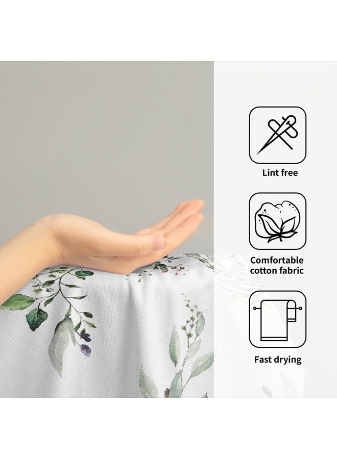 Giwawa Green Eucalyptus Hand Towels Set of 2 Sage Leaves Soft Absorbent Small Bath Towel Kitchen Dish Guest Towel for Bathroom Hotel Gym Spa - Image 4