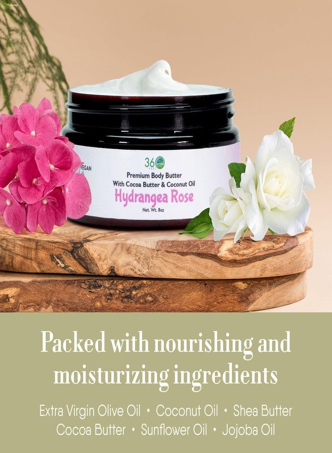 360Feel Hydrangea Rose Body Butter - Nourishing and Hydrating Shea Body Butter with a Gentle Formula - Handmade with Essential Oils - Creamy Formula for Daily Use - Zero Harsh Additives - 8 Ounce - Image 4