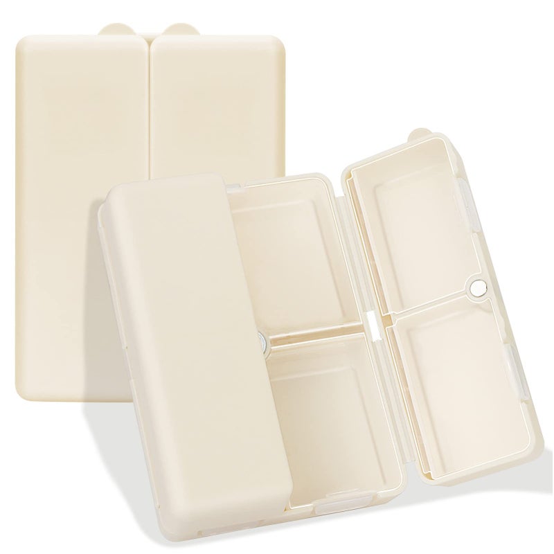 FYY Daily Pill Organizer,7 Compartments Portable Case [Folding Design] Travel Pill Box for Purse Pocket to Hold Vitamins,Cod Liver Oil,Supplements and Medication-White - Image 1