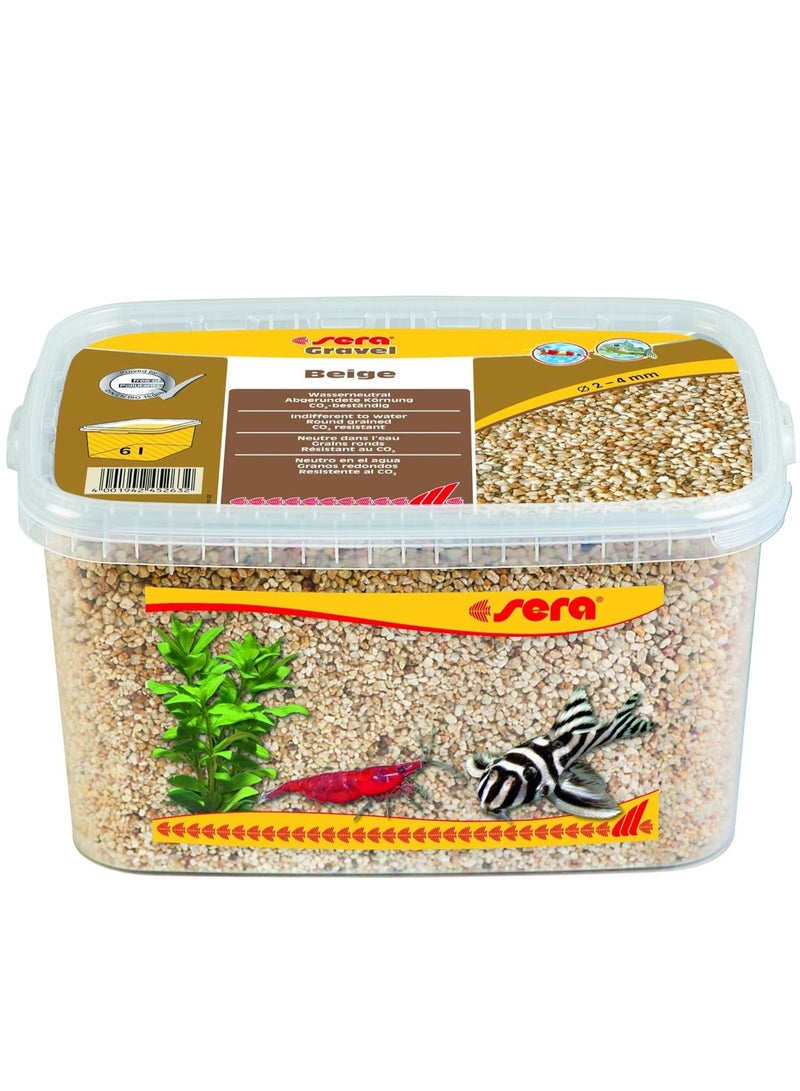 Sera Gravel Beige 2-4 mm 6,000 ml - Beige Natural Gravel Diameter 2-4 mm For All Freshwater And Saltwater Aquariums - Image 1