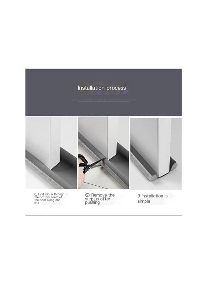 PROMASS - promass Twin Door Draft Stopper, Double Side Under Door Bottom Seal Strip Noise Blocker | Door Sweep Draft Blocker for Door | 10 * 95cm | Brown - Image 1