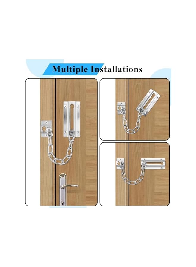 promass 2 PCS Anti-Theft Bolt Chain Stainless Steel Plated Heavy Duty Door Guard Gate Latches Safety Door Lock - Image 2