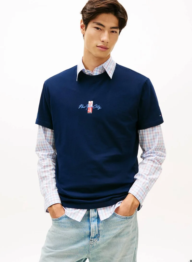 Signature Logo Embroidery Crew Neck T-Shirt