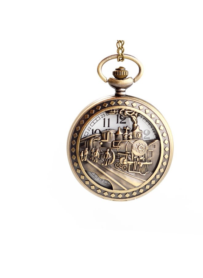 Pocket Locomotive Hollow Quartz Pocket Watch Unisex Casual Style - Image 1