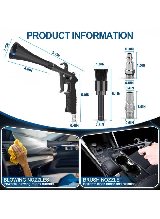 مسدس تنظيف السيارة، مجفف داخلي، مسدس نفخ هواء، مسدس نفخ عالي الضغط، مجموعة تنظيف السيارة الداخلية، أدوات تنظيف السيارة، يزيل الأوساخ والغبار بسرعة، يعمل بالهواء - Image 4