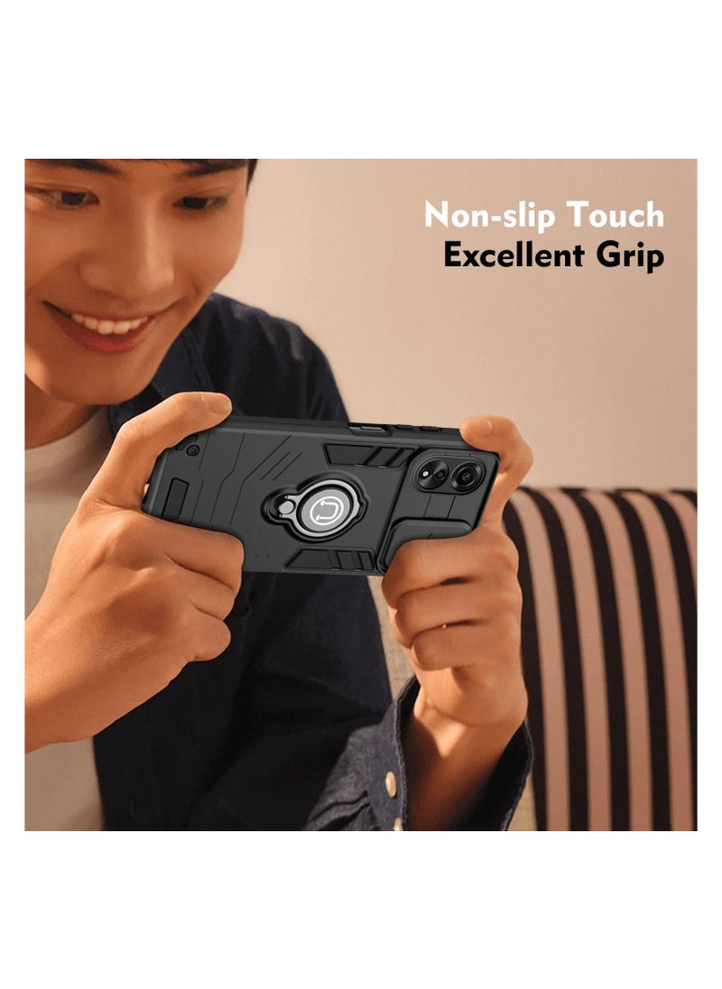 GOLDEN MASK GOLDEN MASK For Oppo A60 Armored Window Bracket Camera Shield Cover Camera Lend Protection With Ringe (Black)  - Image 2
