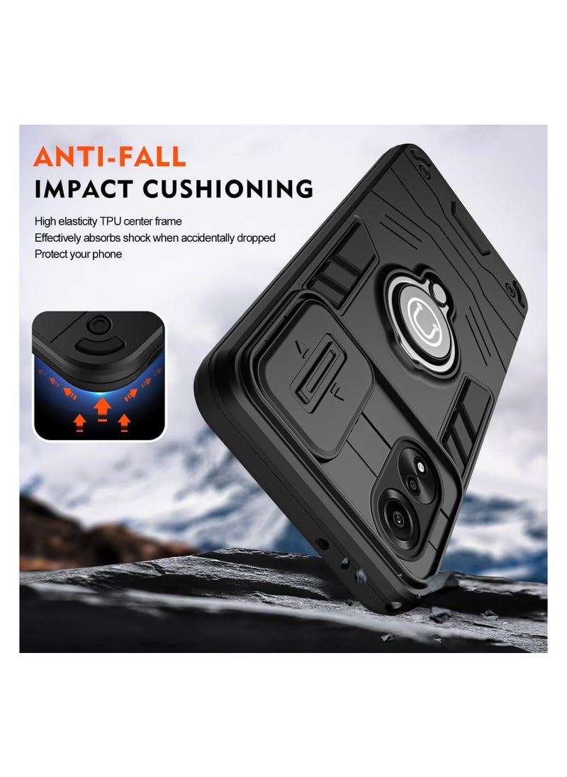 GOLDEN MASK GOLDEN MASK For Oppo A60 Armored Window Bracket Camera Shield Cover Camera Lend Protection With Ringe (Black)  - Image 5
