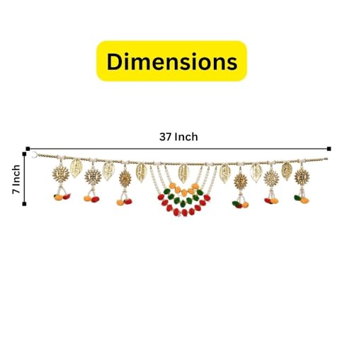CraftVatika Door Hanging Toran Diwali Home Decoration Pooja Temple Decor Ganesha Swastik Design Toran (Size 37 Inches X 7 Inches), Multicolour - Image 3
