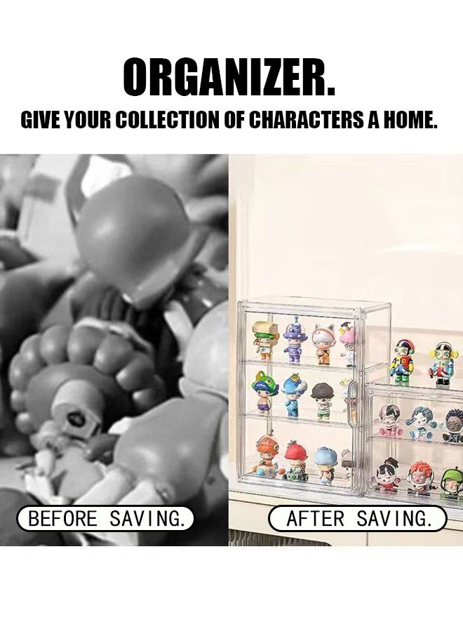 Pop Mart labubu display boxTransparent figure display box, adjustable display box with magnetic door Acrylic figure display box - Image 5
