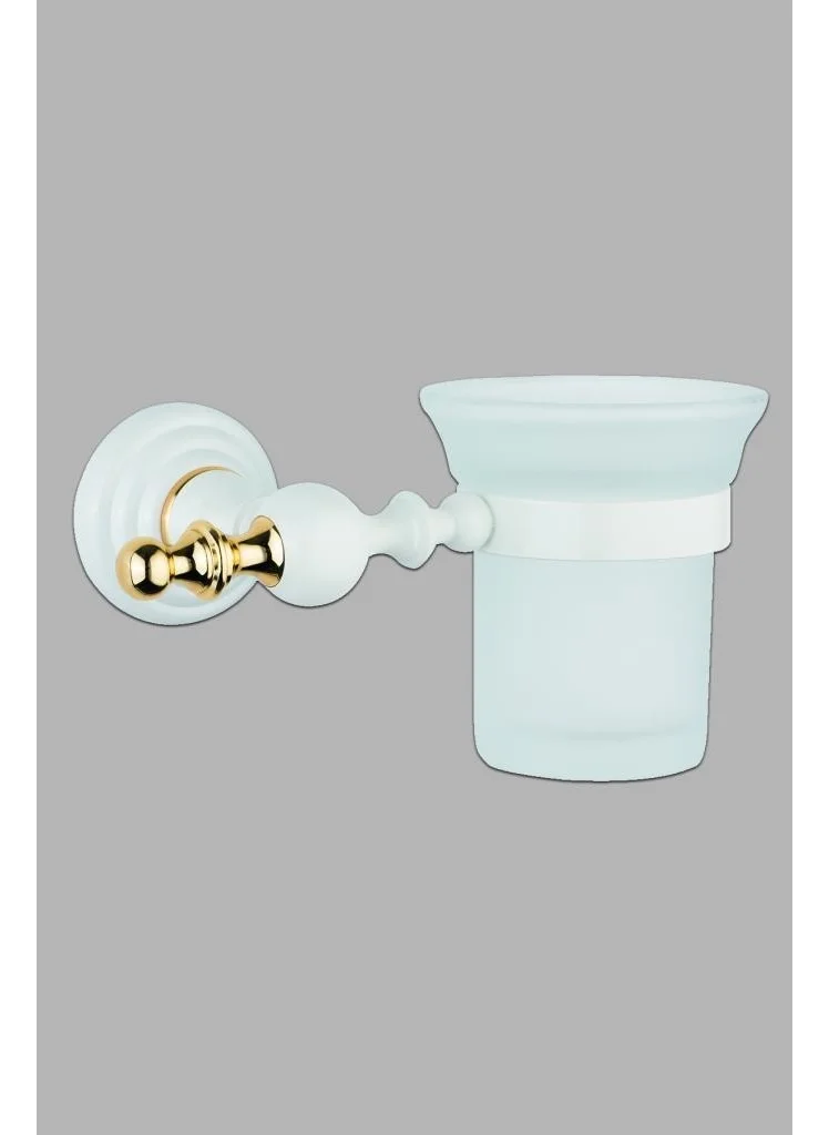 Saray Banyo Saray Bathroom Artemis White Gold Brush Holder