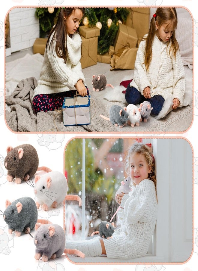 Honoson 8 Pcs Rat Stuffed Animal Halloween Mouse Plush Toy 7 Inch Fake Rat Small Stuffed Mice Bulk Cuddly Realistic Plushies for Birthday Christmas Surprise Gifts(Mixed Color,Classic) - Image 4