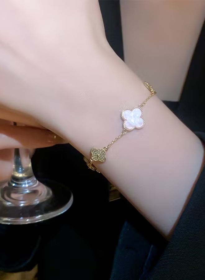 Women'S Four-Leaf Clover Bracelet | Designer Women'S Four-Leaf Clover Bracelet | Exquisite Pink Four-Leaf Clover Bracelet Exquisite Gift Sweet And Fresh - Image 2