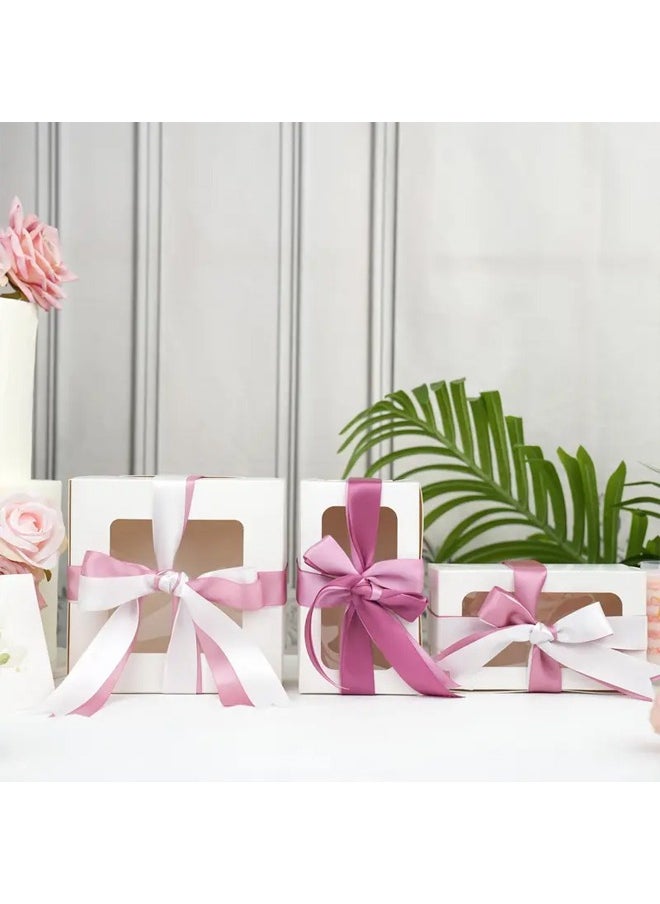 Zeemey 6 Roll Pack- 150 Yds Total Satin Ribbon Set - 1.57" Wide Polyester Ribbon for Gift Wrapping, Hair Bows, Floral Arrangements & Crafts, No Feathers, Assorted Colors  - Image 3