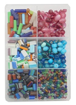 eshoppee eshoppee 300 gm Multi Color Multi Shape Glass Beads for Jewellery Making kit Art and Crafts Materials for Embroidery Necklace Bracelet Earring Making Materials DIY kit (34)  - Image 1