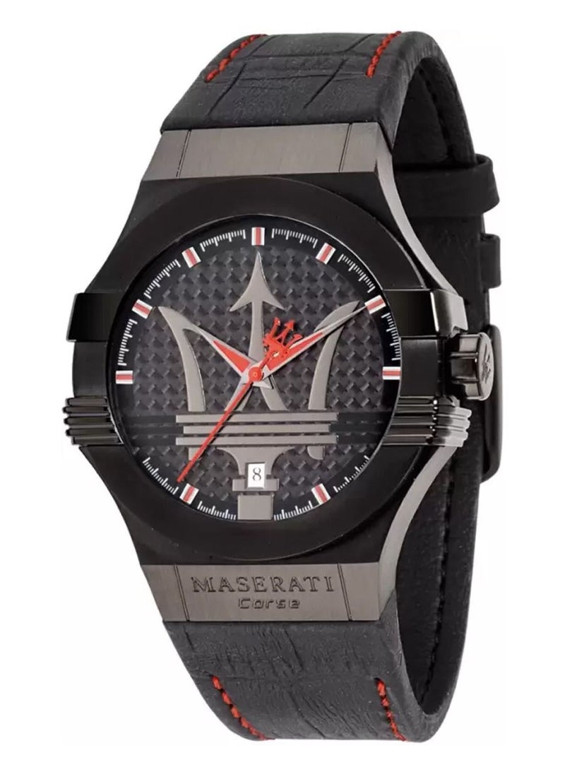 Maserati - Potenza Men's Analog Quartz Black Leather Wristwatches R8851108010 - 42mm - Image 1