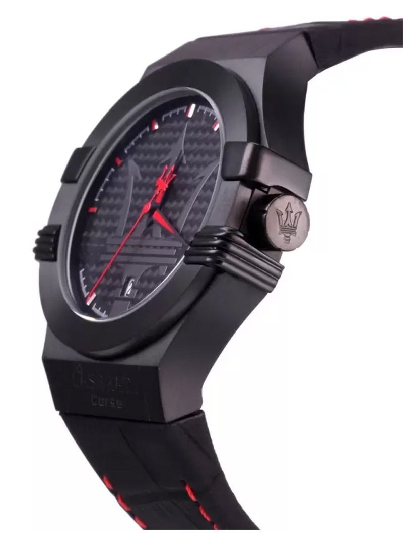 Maserati - Potenza Men's Analog Quartz Black Leather Wristwatches R8851108010 - 42mm - Image 1