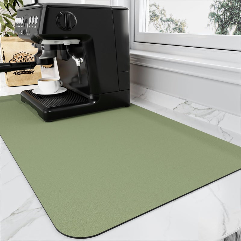 HotLive Coffee Mat Absorbent Hide Stain Rubber Backed Dish Drying Mat for Kitchen Counter Bar Mats for Countertops Accessories Fit Under Coffee Maker Espresso Machine