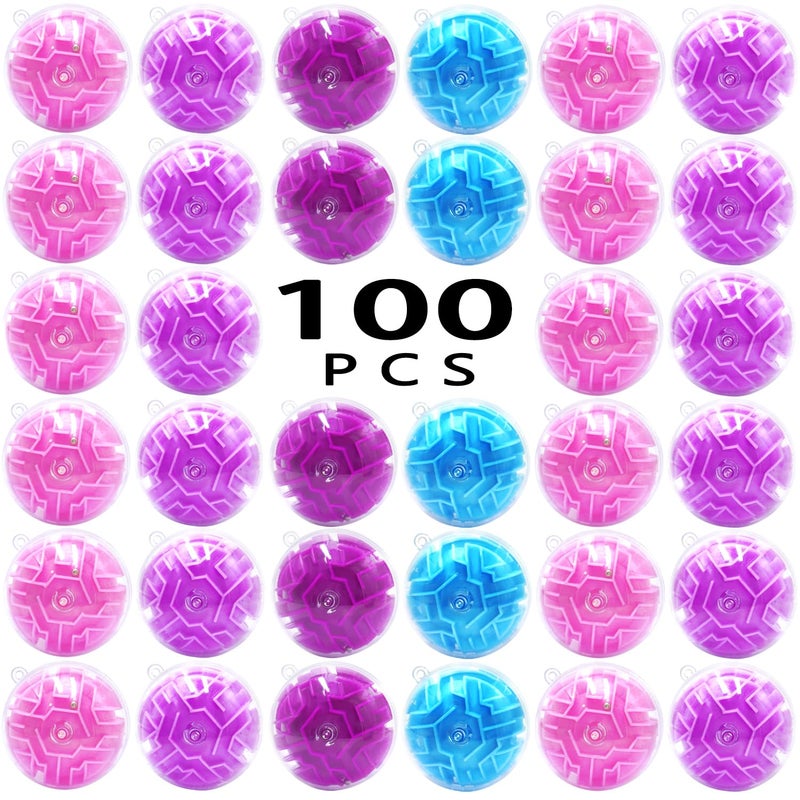 Yomwet 100 Pcs Puzzle Maze Ball Mini 3D Gravity Cube Puzzle Ball Toy for Kids Ages 3 6 7 810 Educational Challenges Magic Brain Teasers Games for Boys Girls Birthday Gifts Classroom Prize - Image 3