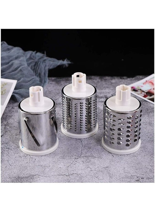 Denx Manual Tabletop Drum Cheese Grater, 3 In 1 Rotary Shredder Slicer Grinder For Cucumber Nut Potato Carrot Cheese, Vegetable Salad Shooter,Assorted Color - Image 3